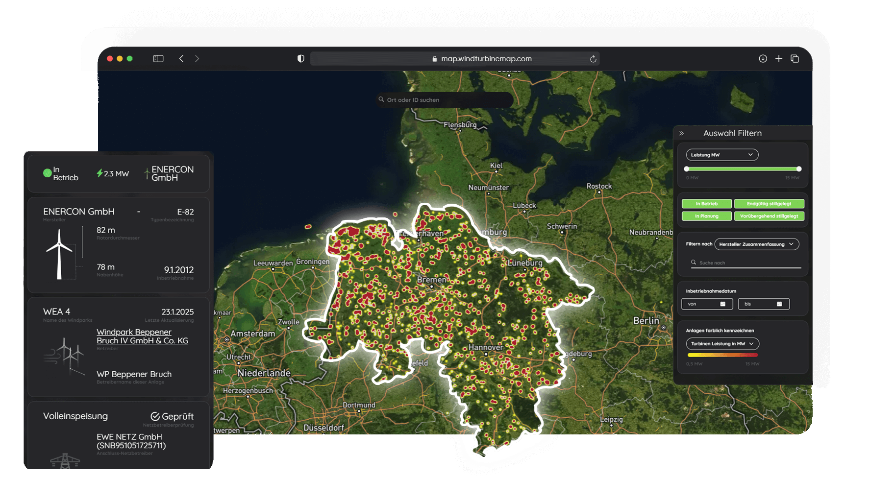 Kartenvorschau für Niedersachsen
